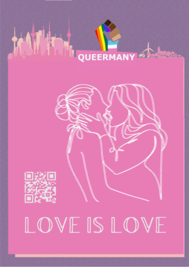Aufkleber Love is Love - Lesben-Sticker-Motiv