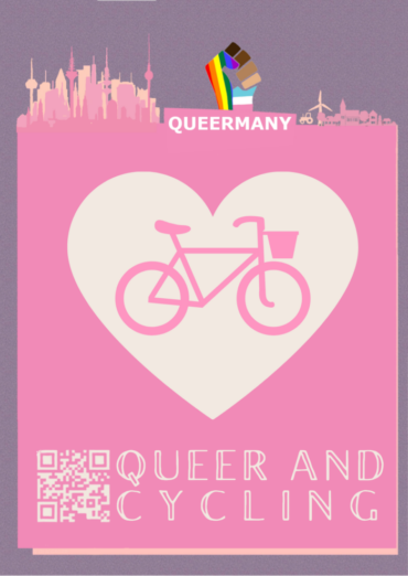 Aufkleber Queer and Cycling - queere Rad-Sticker-Motiv